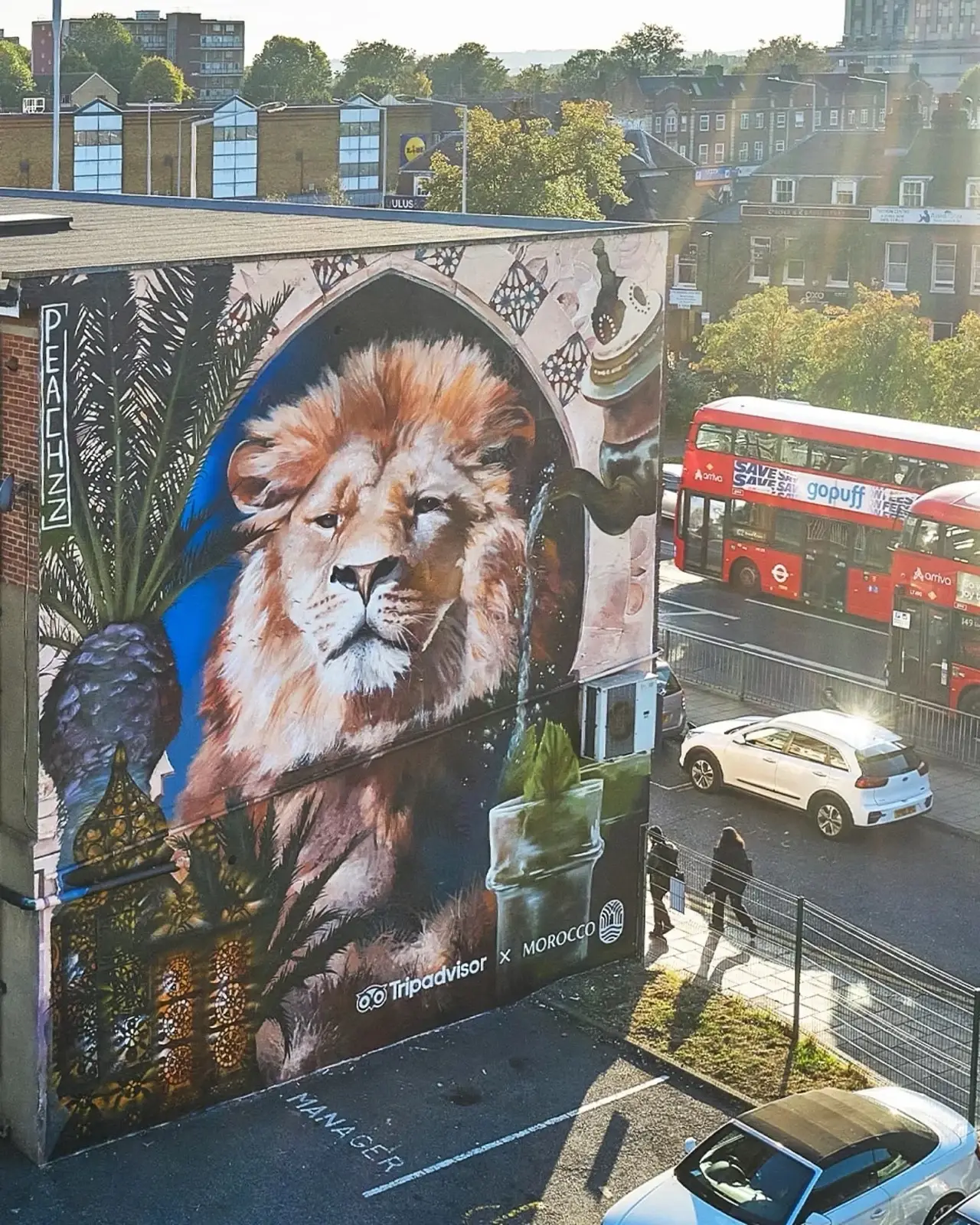 Large wall mural advertising campaign
